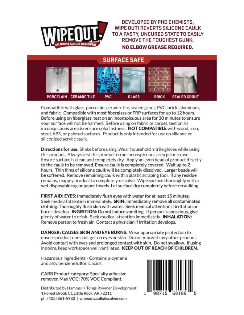 WipeOut! Silicone Caulk Dissolver, 16 oz