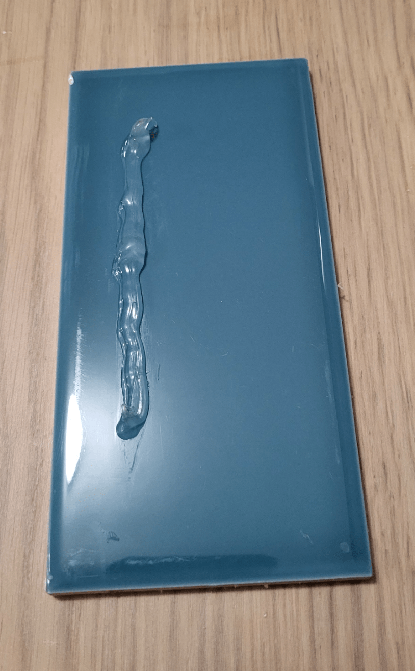 A silicone bead that has been completely dissolved using WipeOut.
